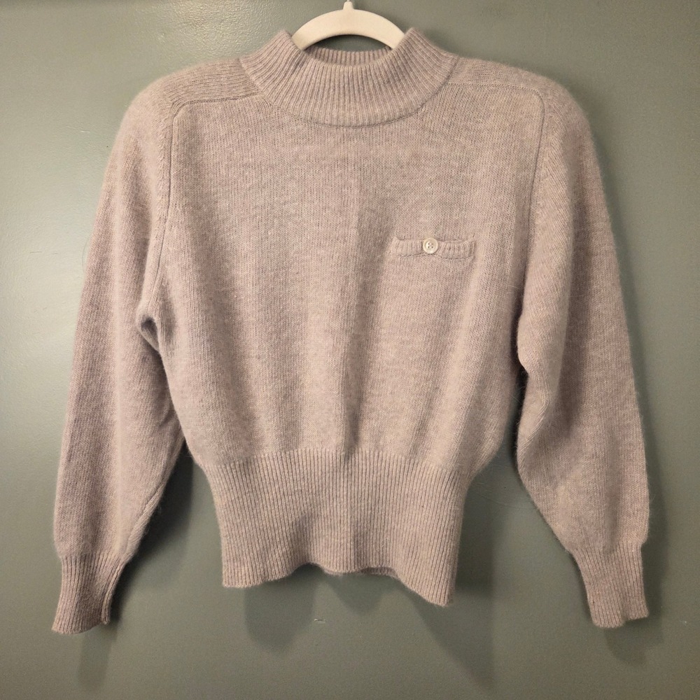 Vtg Liz Claiborne Collection Mock Neck Sweater Wool Angora Rabbit Blend Size S